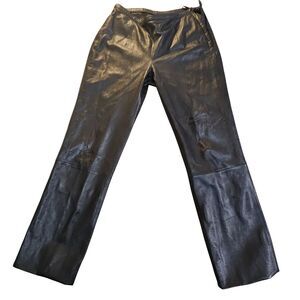 Wilson Leather Pelle Studio Leather Pants 12 Black Vintage Straight Leg Y2K